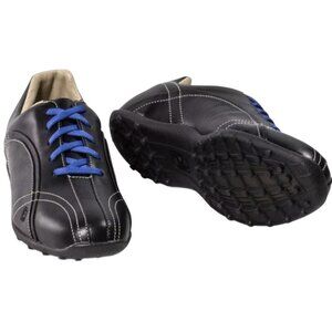 FootJoy Womens Golf Shoes Size 8M Black Leather Blue Laces Spikeless